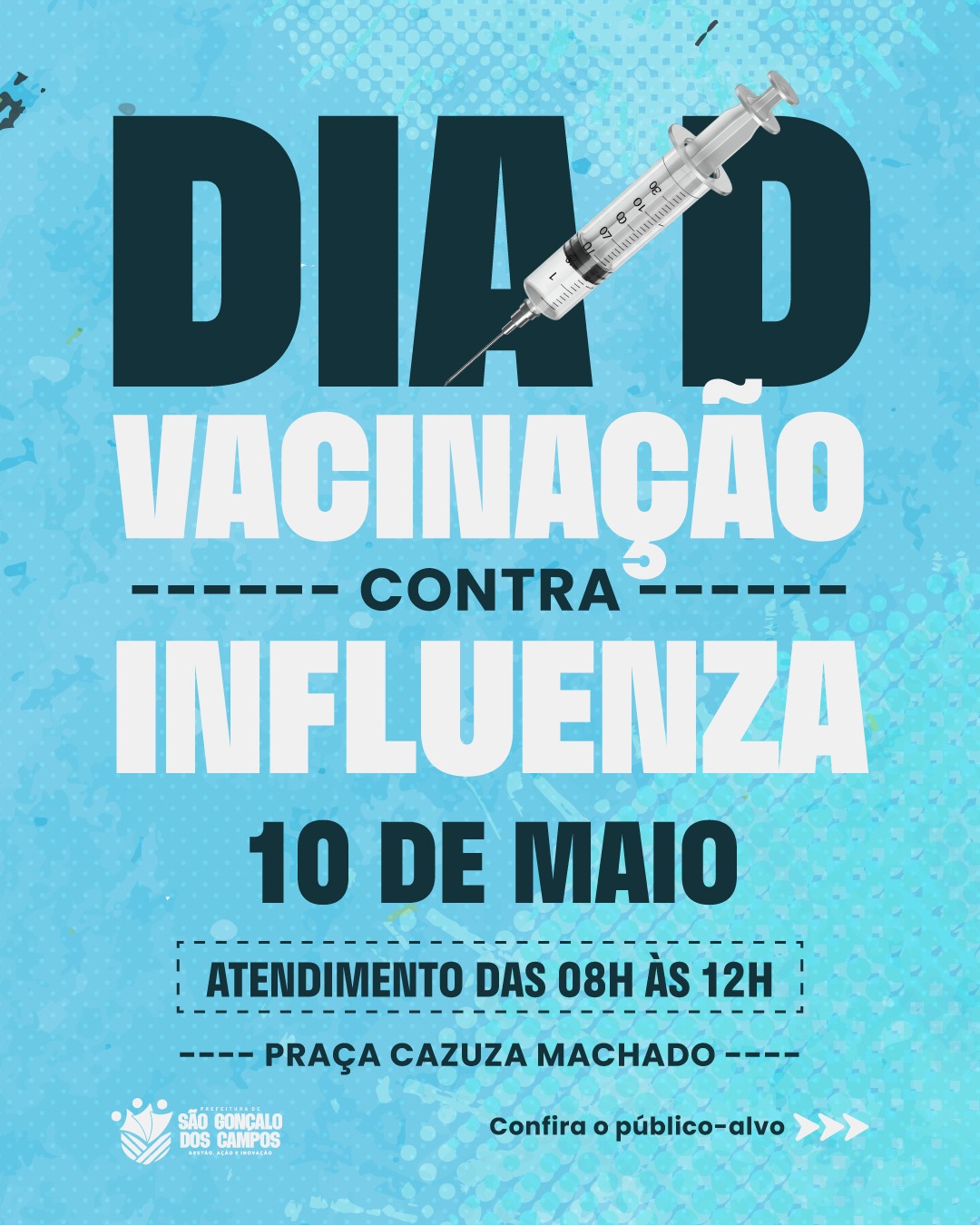 São Gonçalo dos Campos realiza Dia D de Vacinação contra a Influenza no próximo sábado (10)